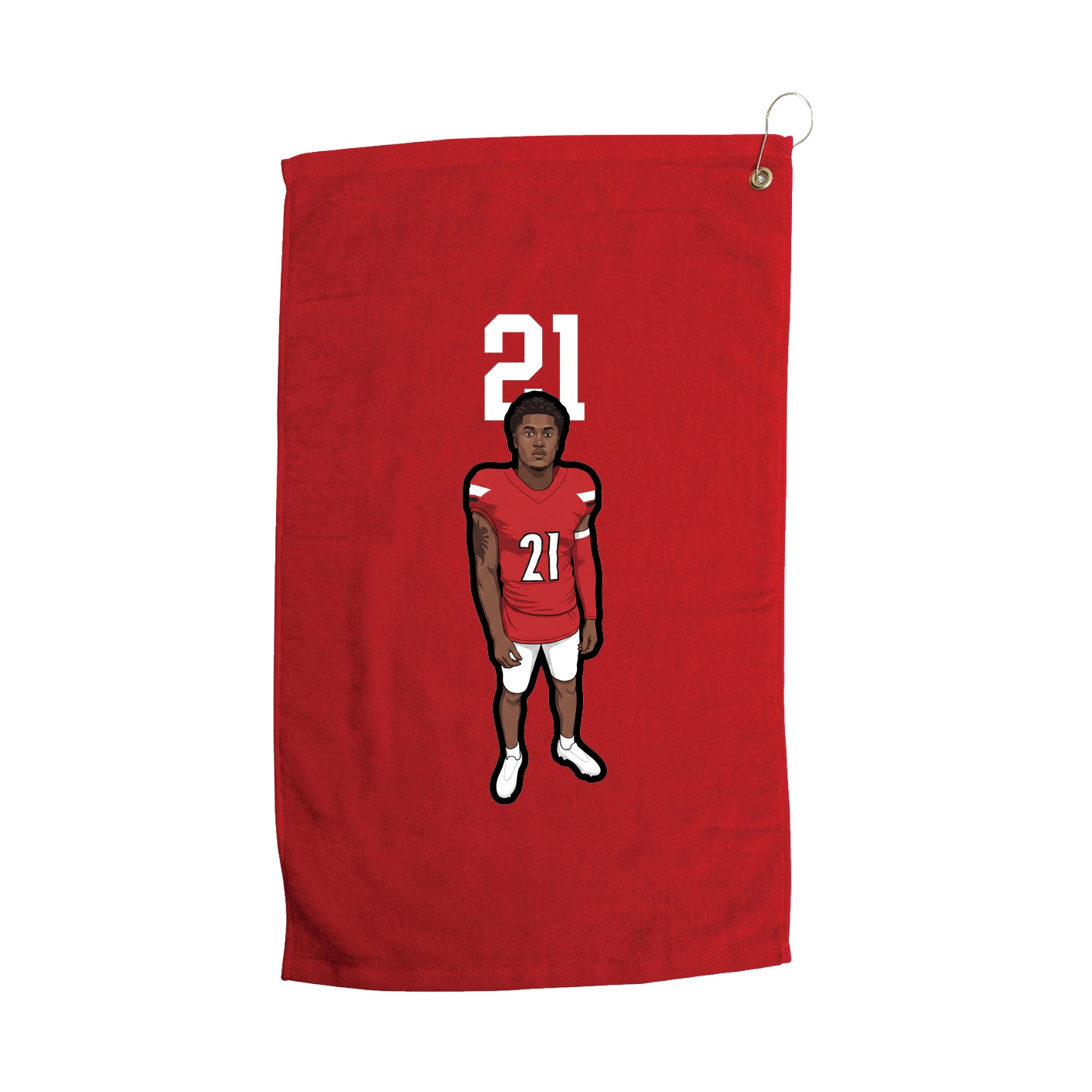 Golf Towel — Number Top in Red