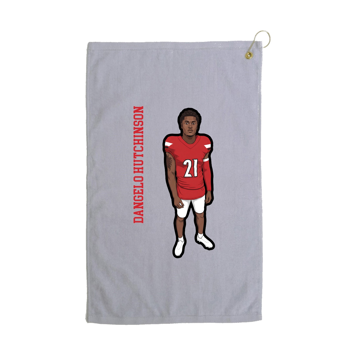 Golf Towel — Name Vertical in Grey