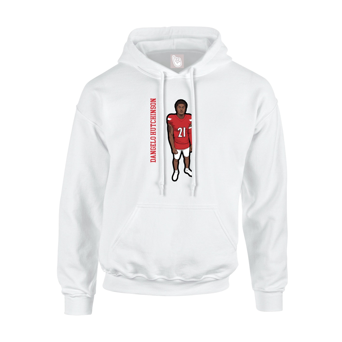 Youth Hoodie — Name Vertical in White