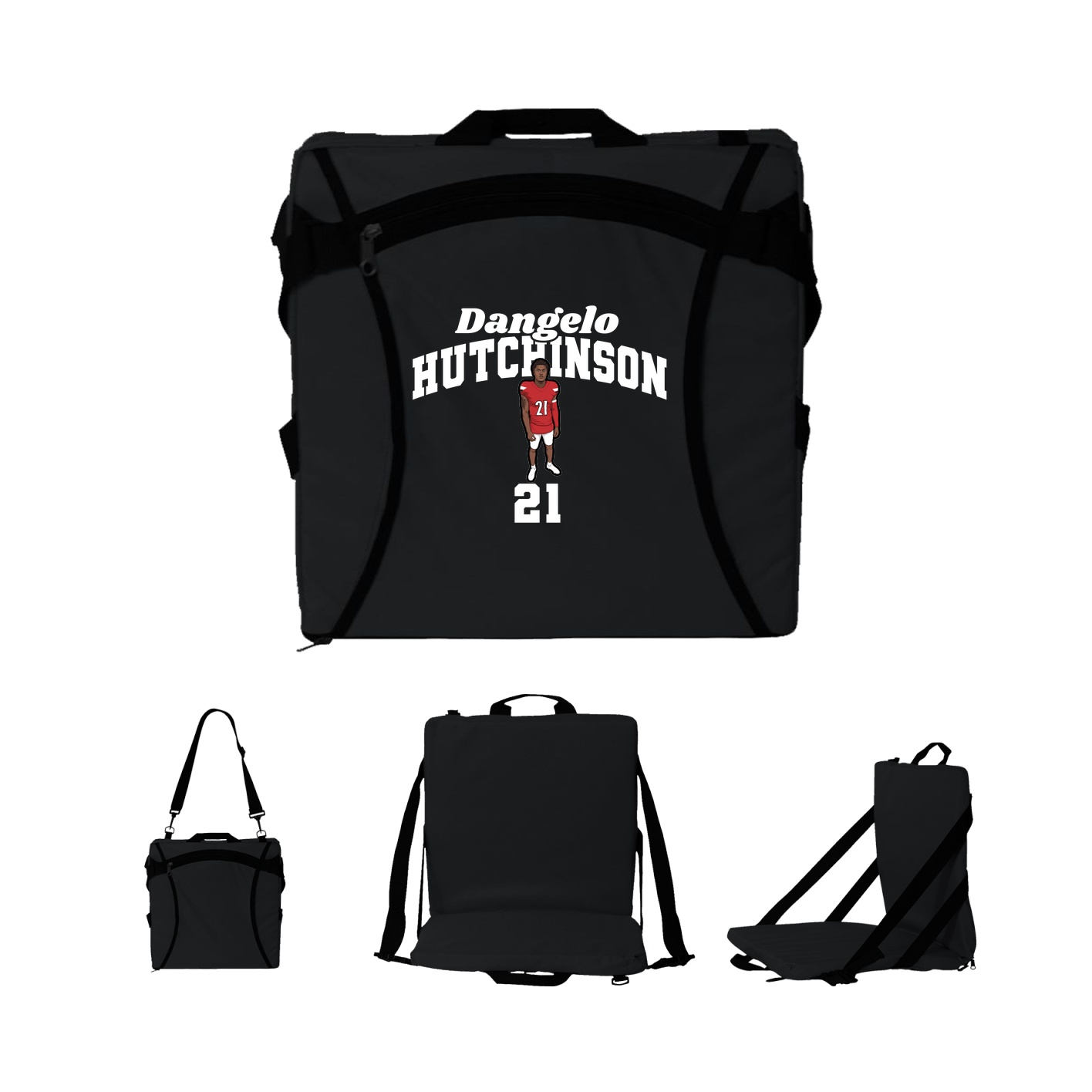 Folding Stadium Seat — Signature Arch in Black