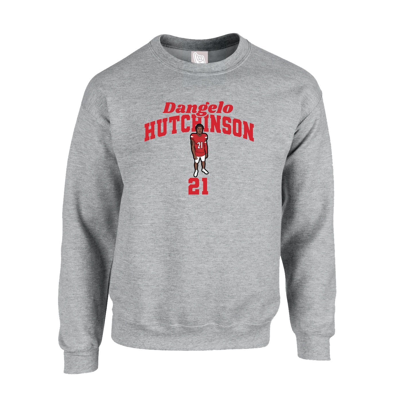 Fleece Crew — Signature Arch in Grey