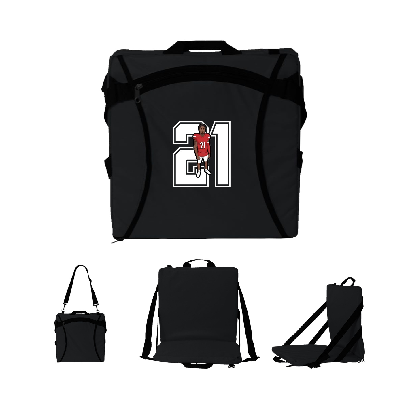 Folding Stadium Seat — Number in Black