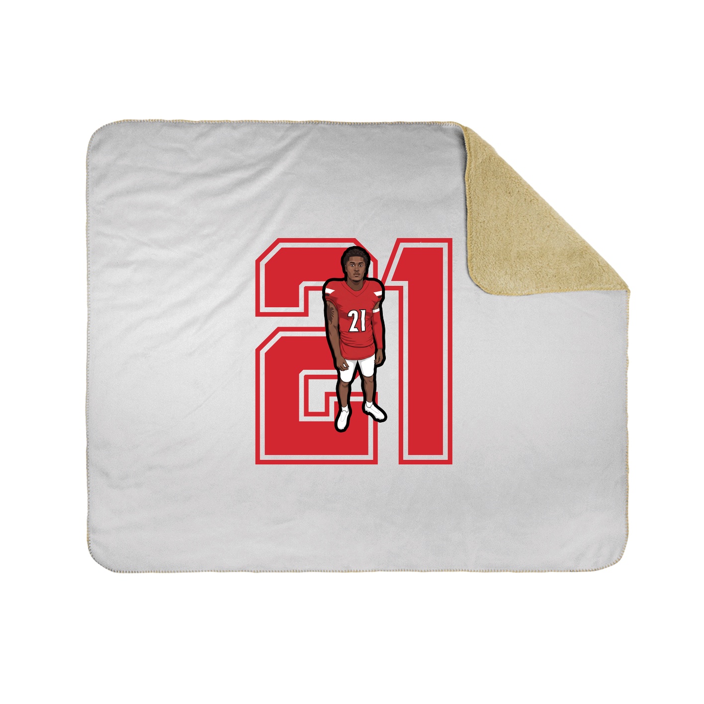 Throw Blanket — Number in White
