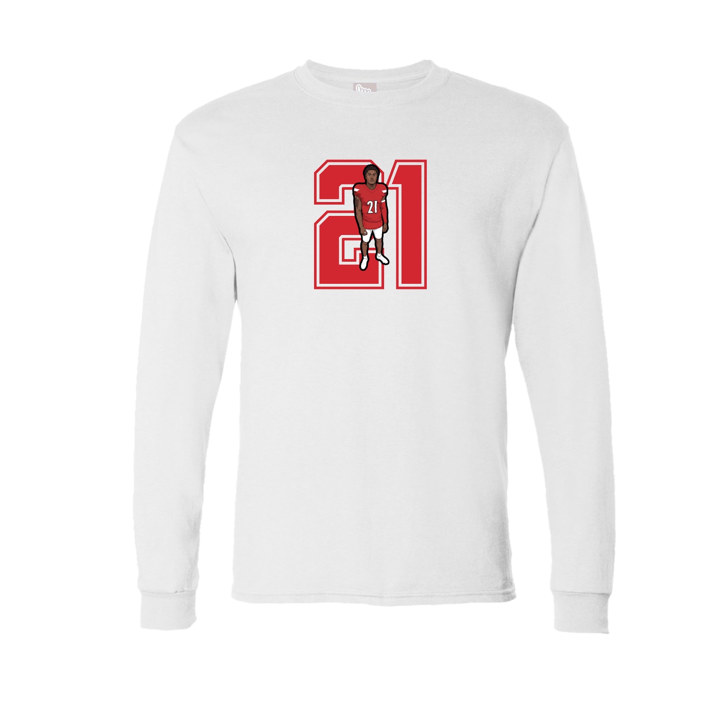 Long Sleeve Tee — Number in White