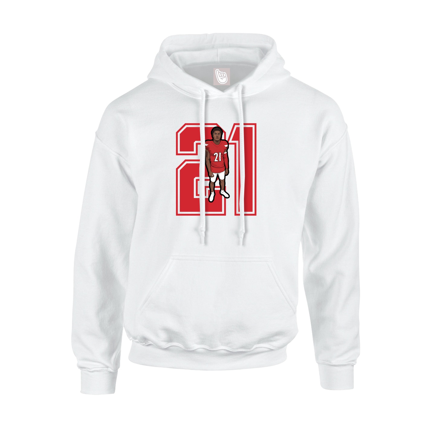 Hoodie — Number in White