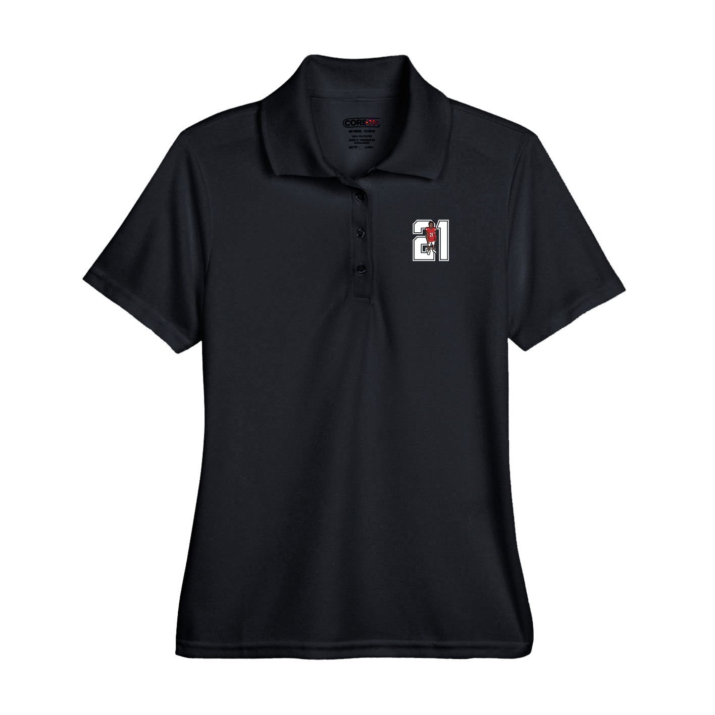 Performance Polo — Number in Black