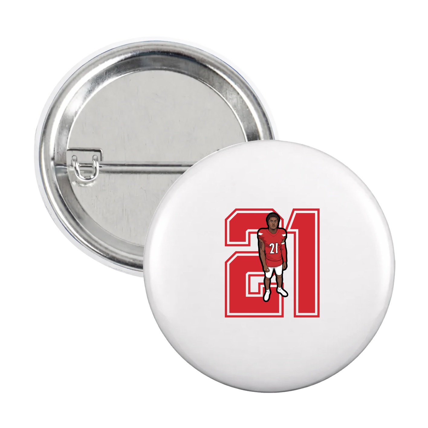Game Day Button — Number in White