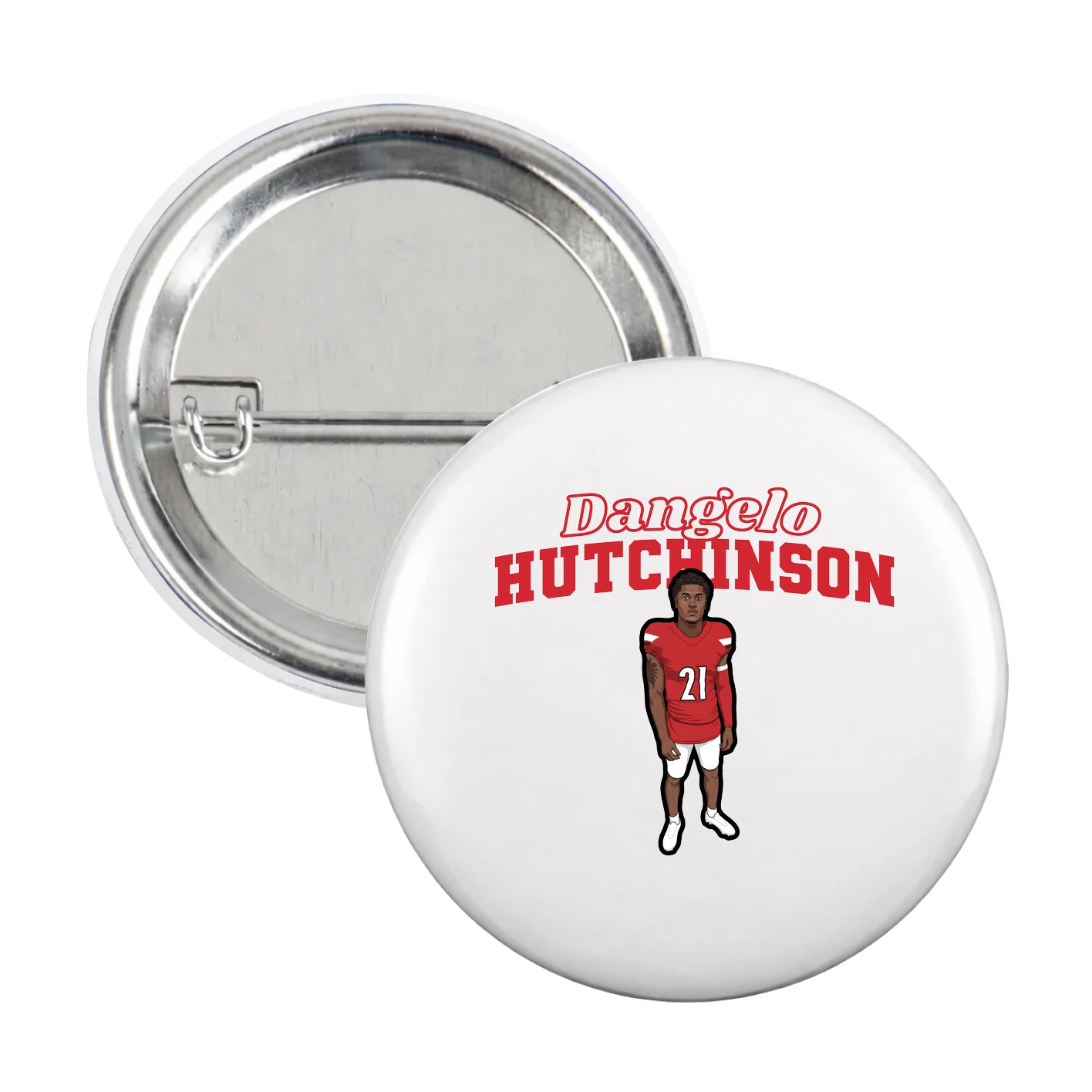 Game Day Button — Name Arch in White