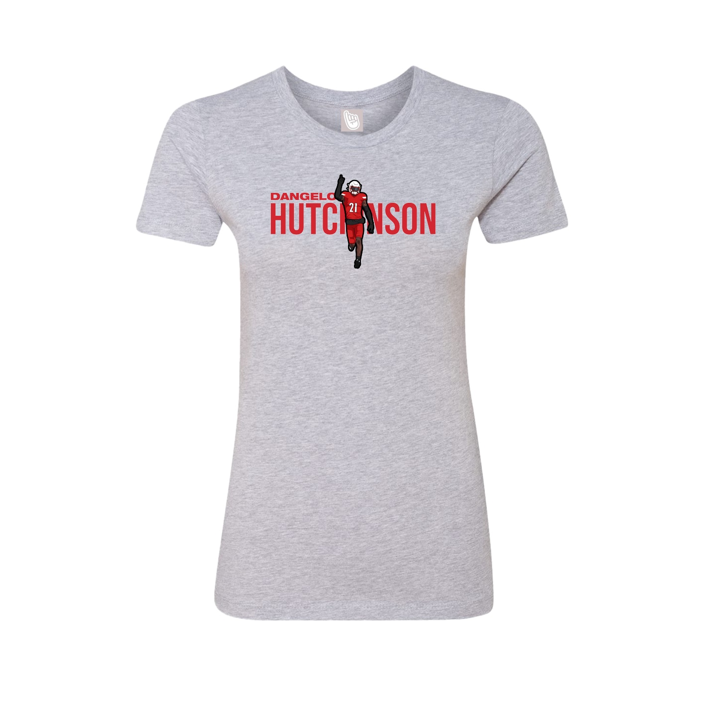 Fitted Women's Tee — Player Name in Grey