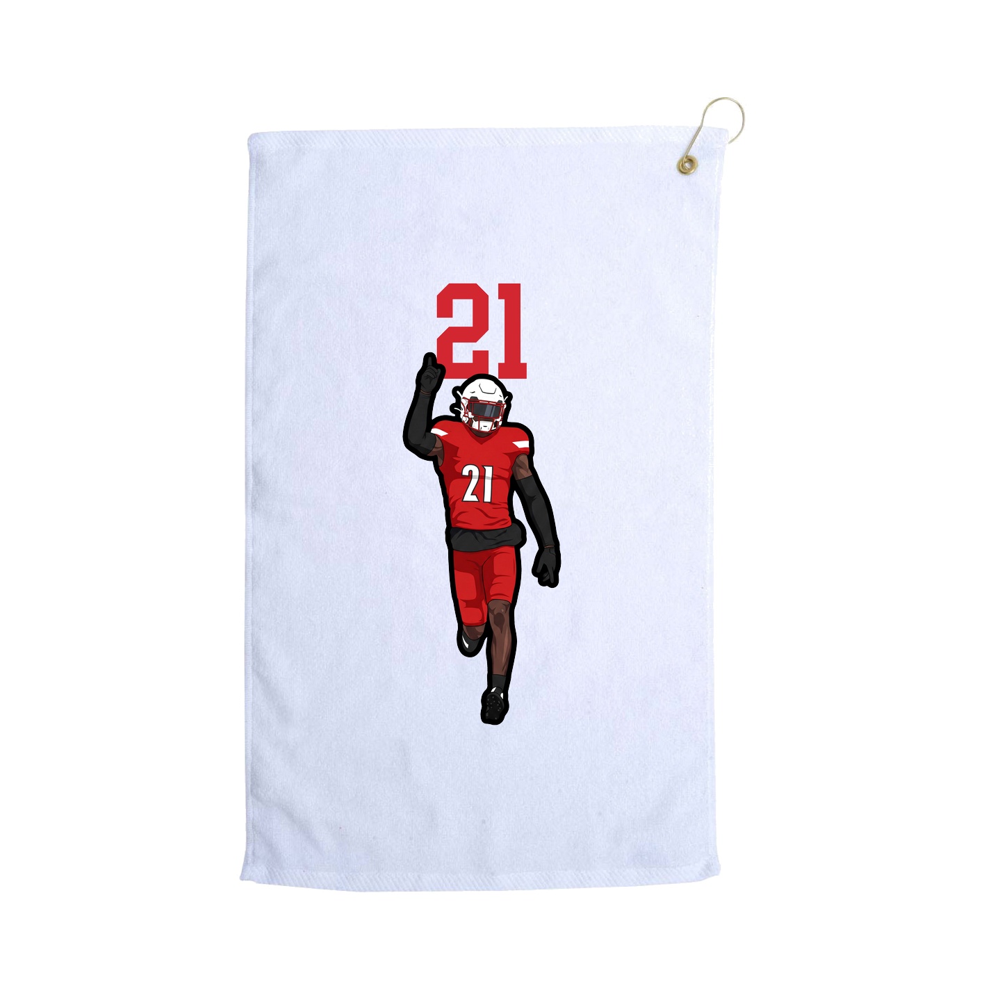 Golf Towel — Number Top in White