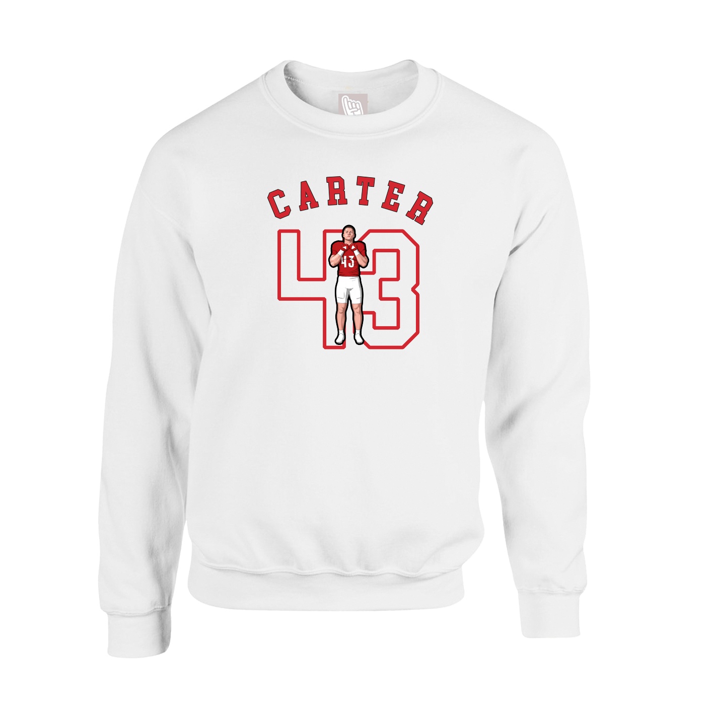 Fleece Crew — Shirsey Arch in White
