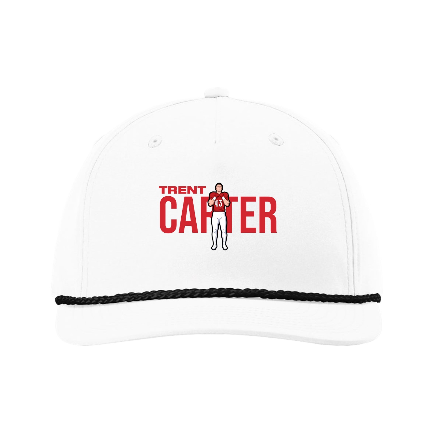 Five-Panel Classic Rope Cap — Player Name in White