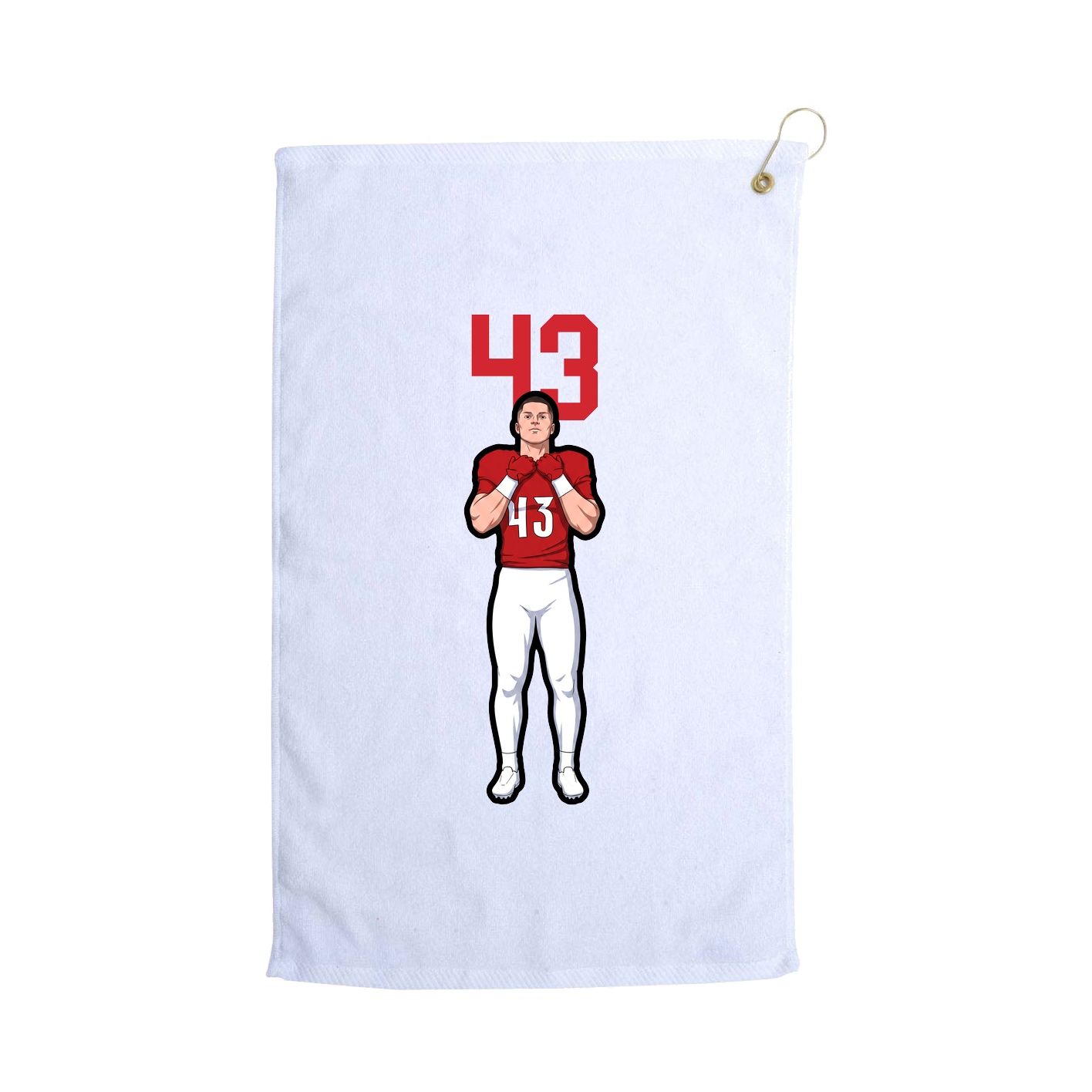 Golf Towel — Number Top in White
