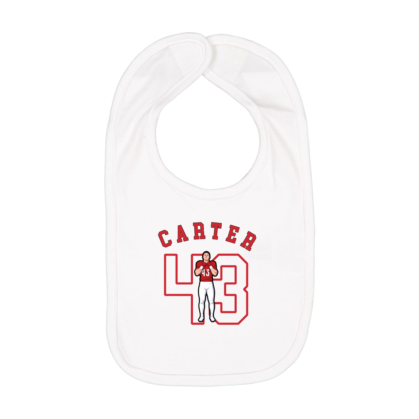 Infant Bib — Shirsey Arch in White