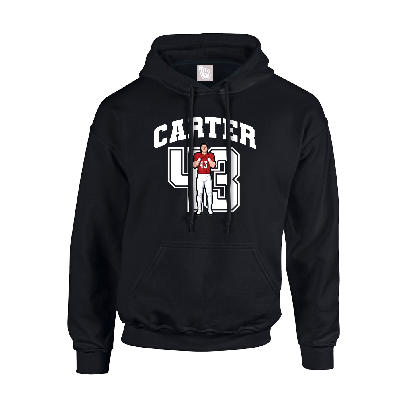 Hoodie — Number in Black