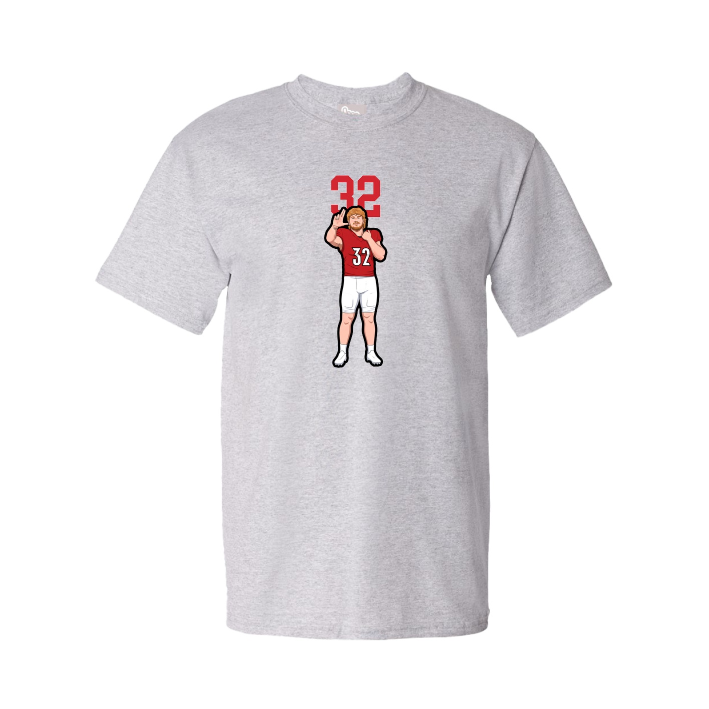 Youth Tee — Number Top in Grey