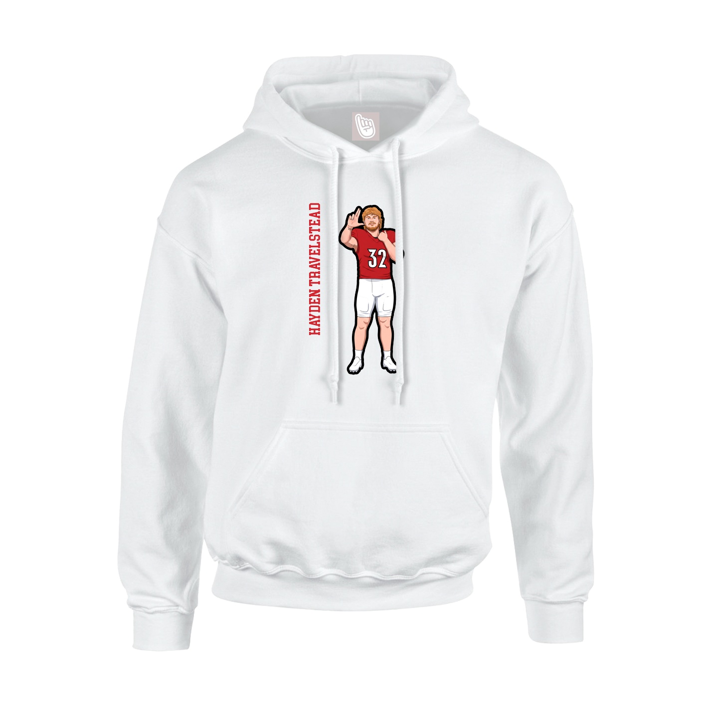 Hoodie — Name Vertical in White