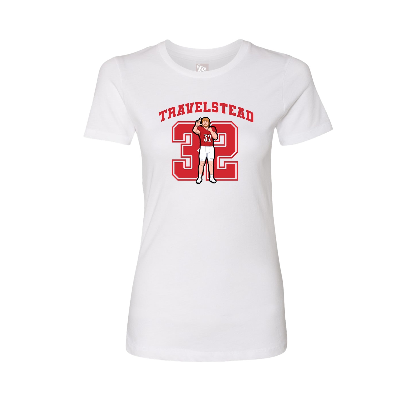Fitted Women's Tee — Number in White