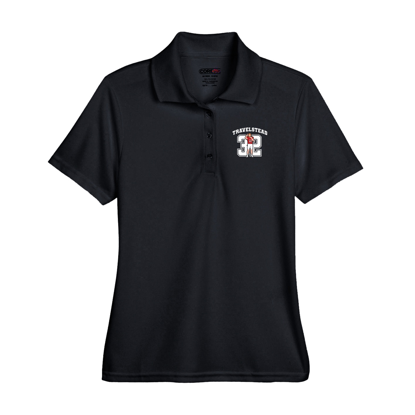 Performance Polo — Number in Black