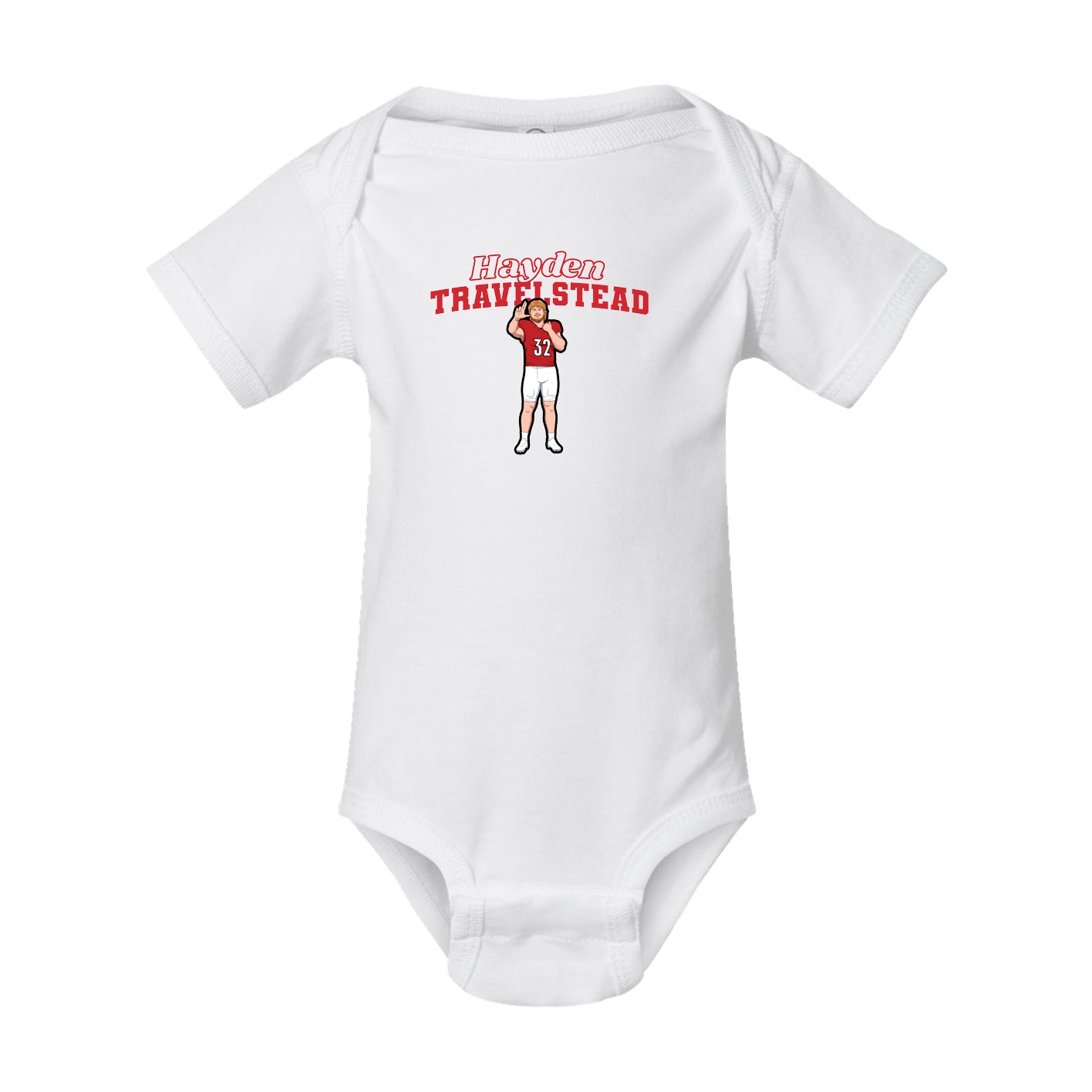Baby Onesie — Name Arch in White