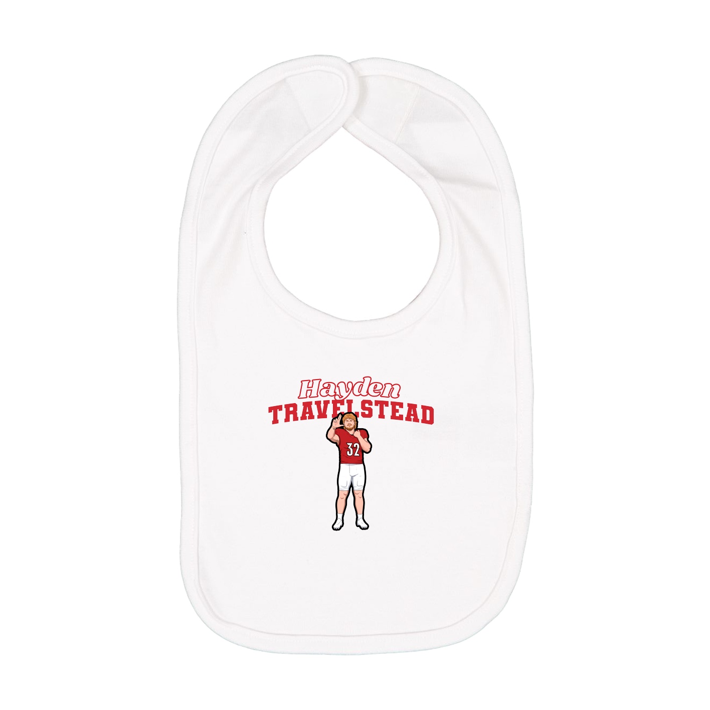 Infant Bib — Name Arch in White