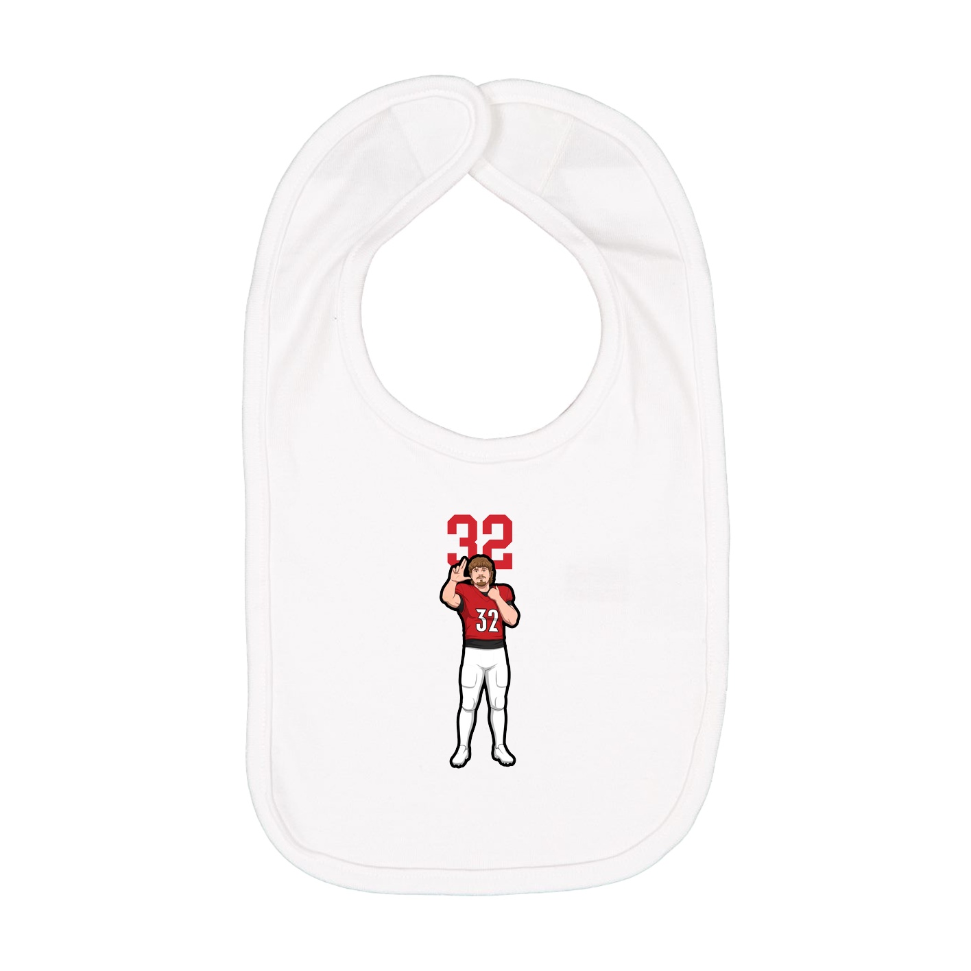 Infant Bib — Number Top in White