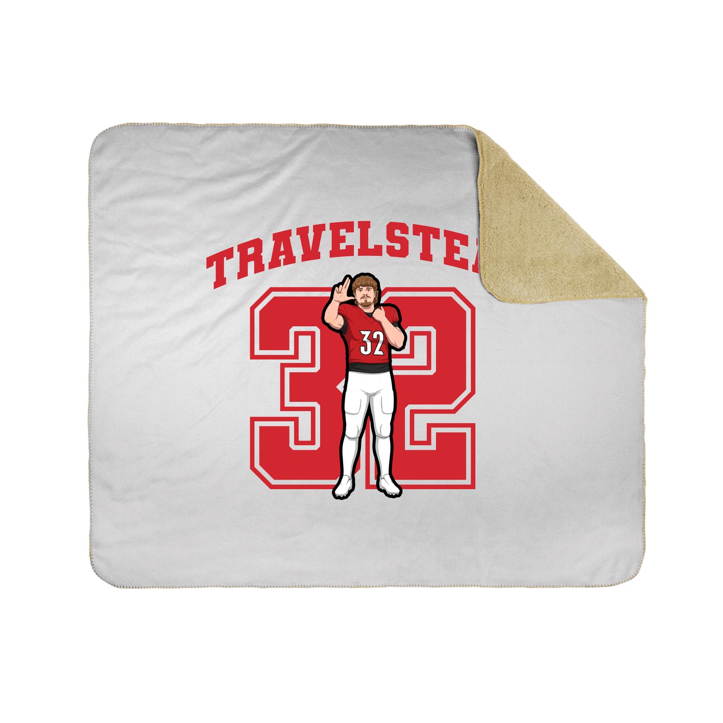 Throw Blanket — Number in White