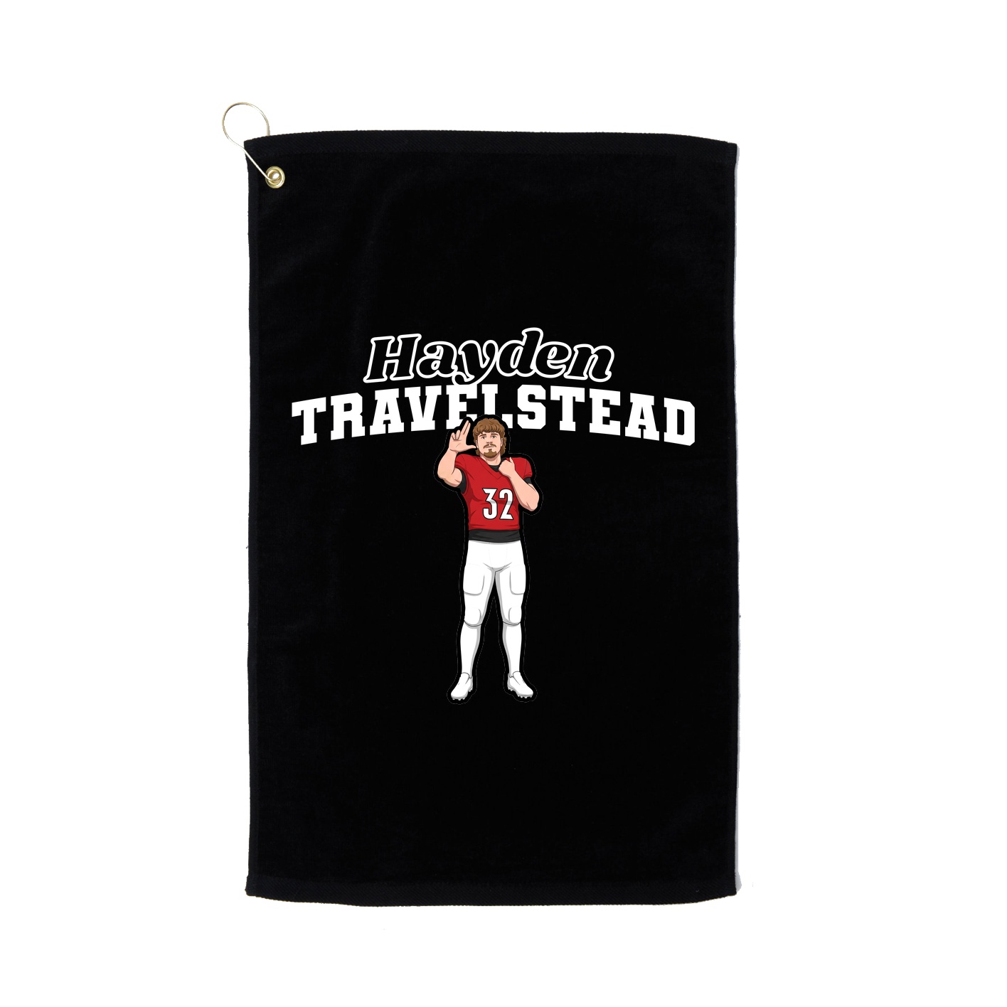 Golf Towel — Name Arch in Black