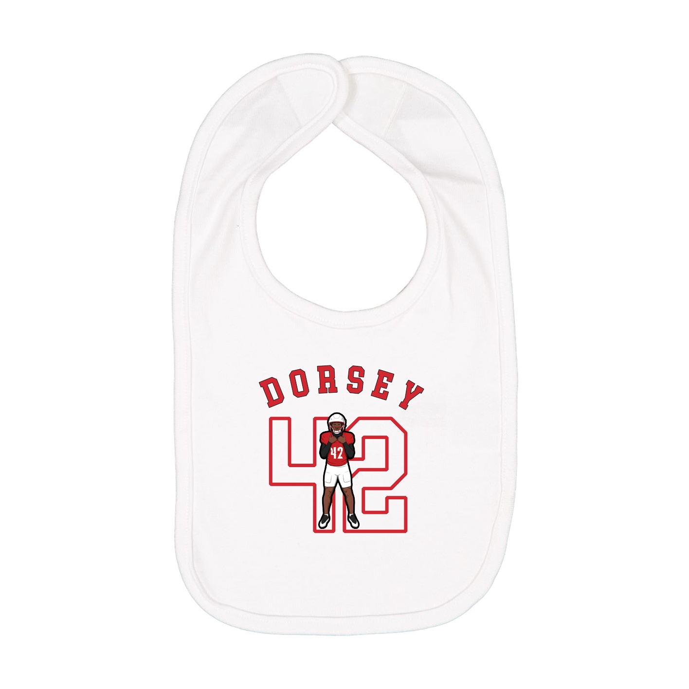 Infant Bib — Shirsey Arch in White