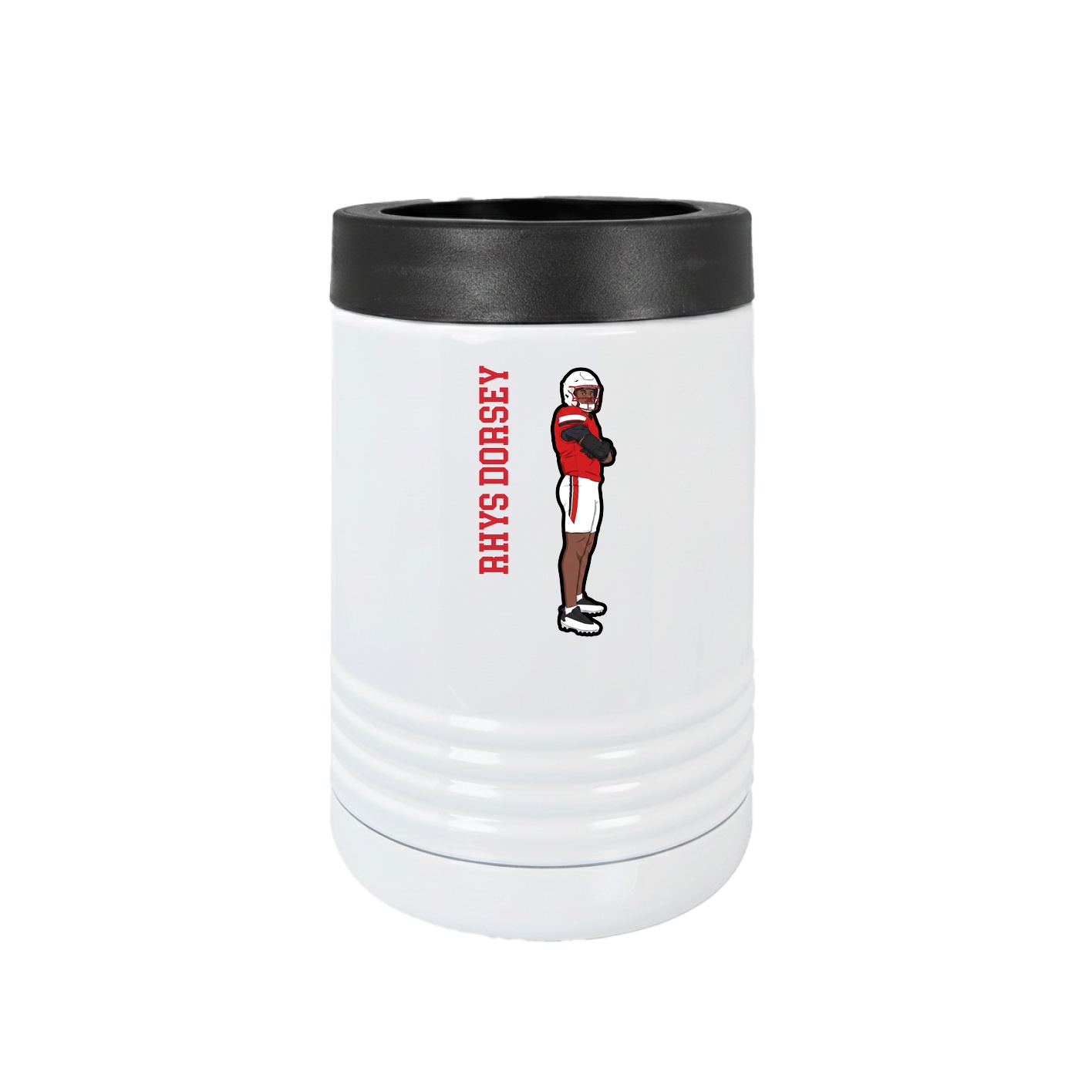 Beverage Holder — Name Vertical in White