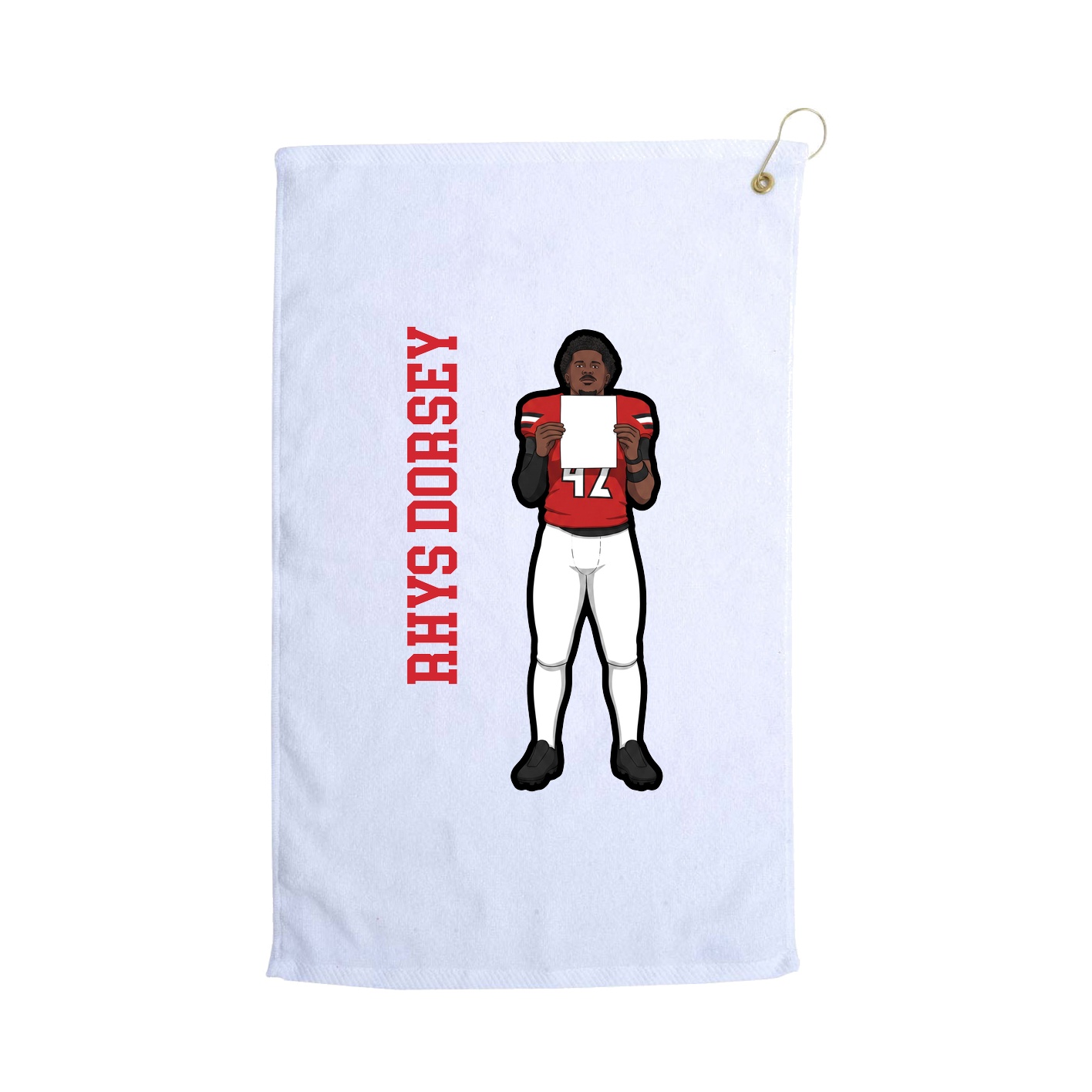 Golf Towel — Name Vertical in White