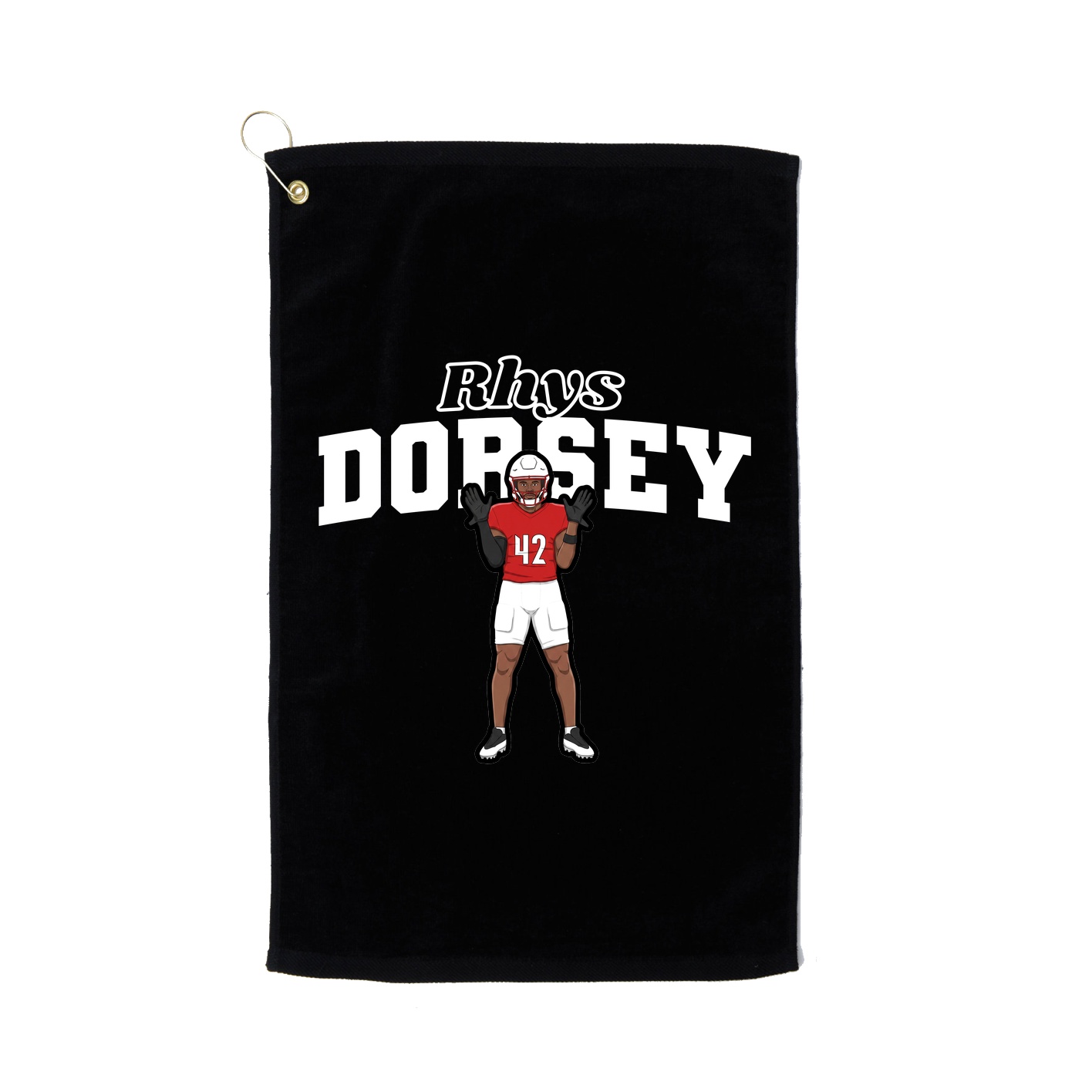 Golf Towel — Name Arch in Black