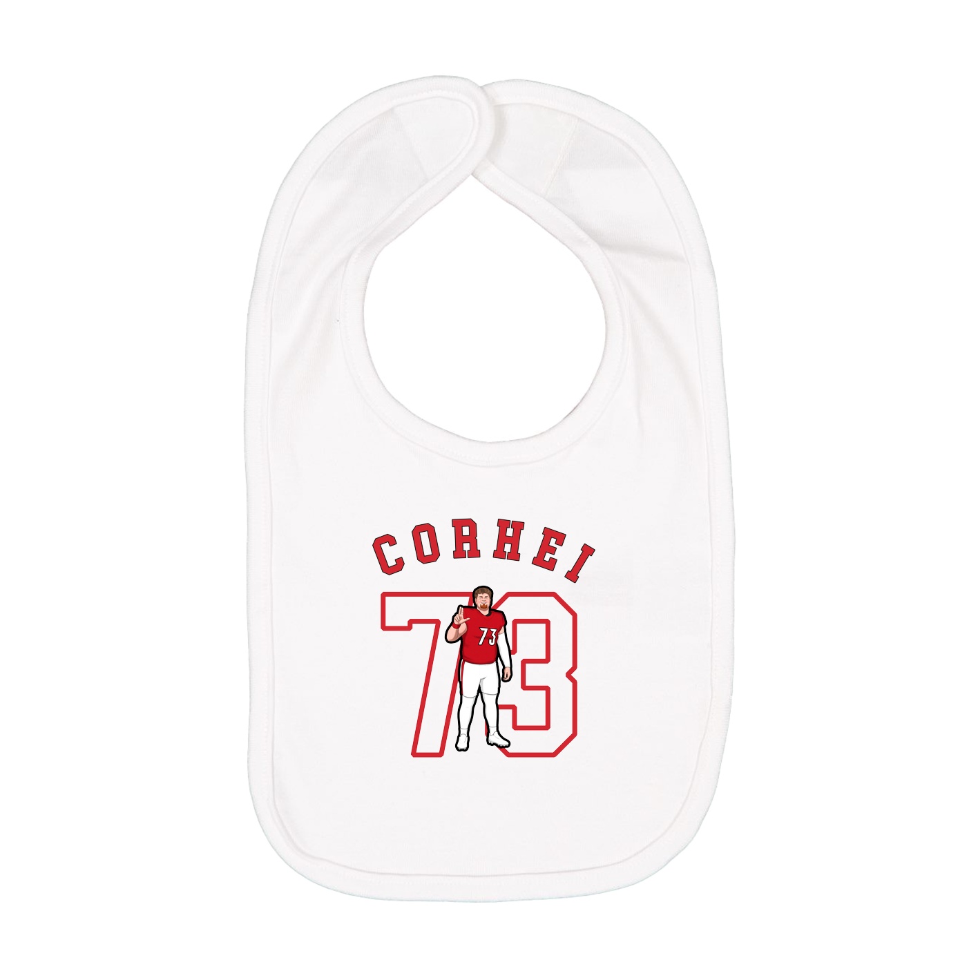 Infant Bib — Shirsey Arch in White