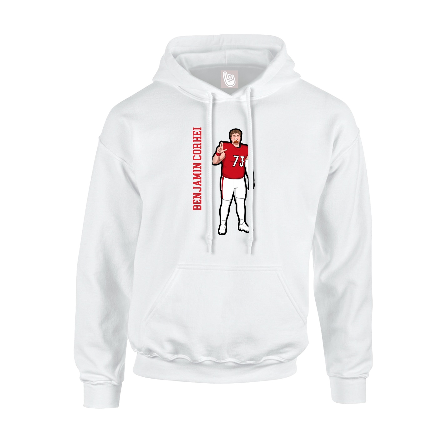 Youth Hoodie — Name Vertical in White