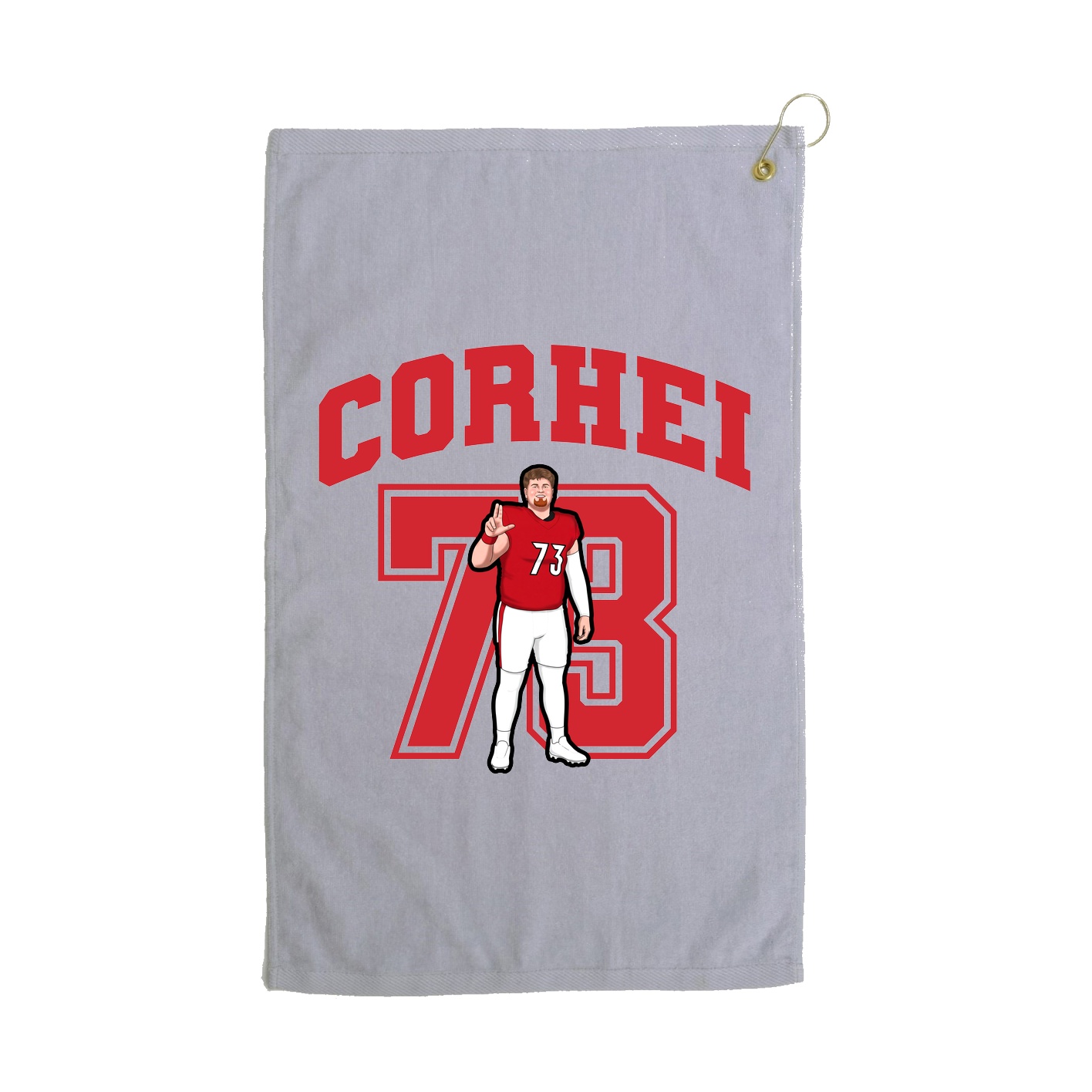 Golf Towel — Number in Grey