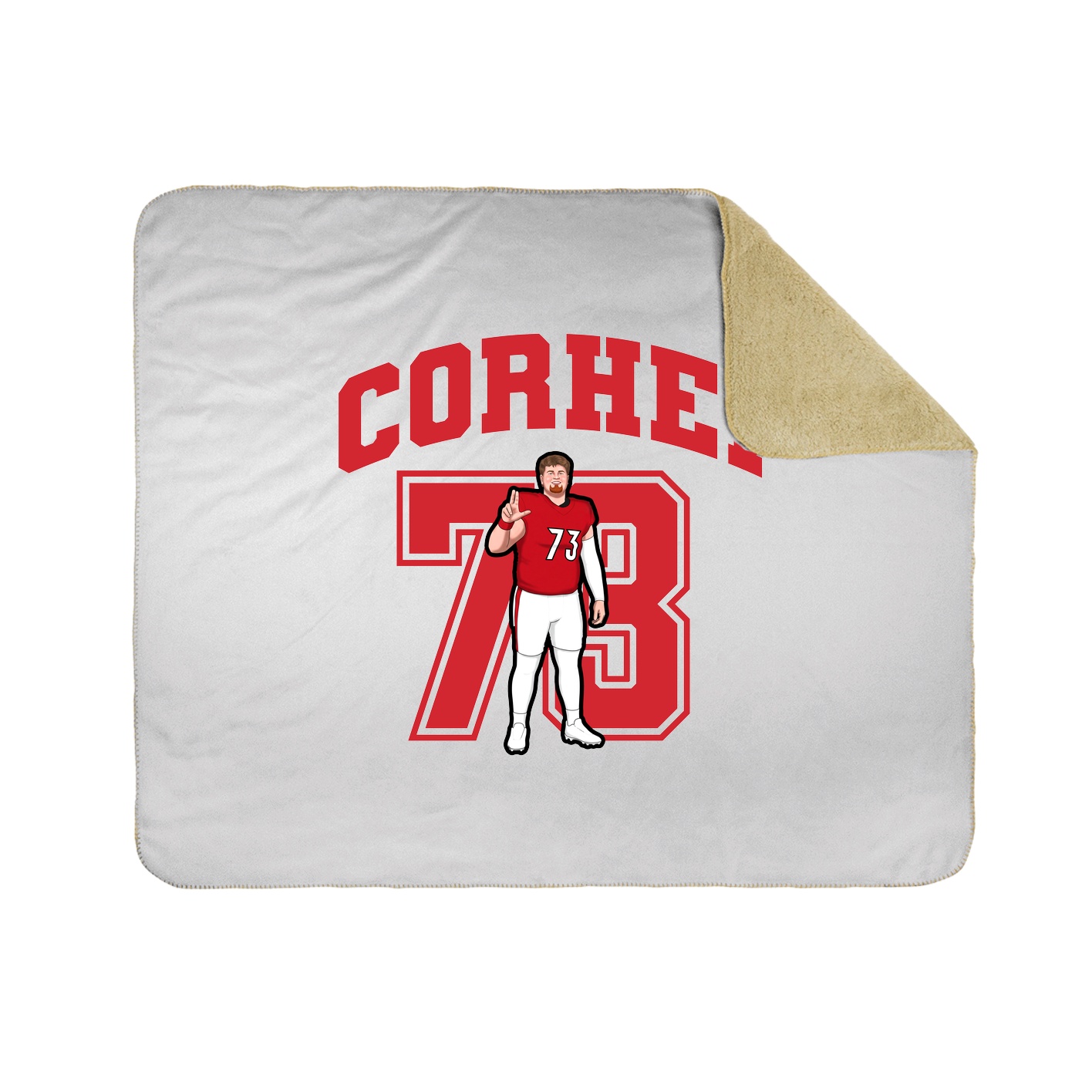 Throw Blanket — Number in White