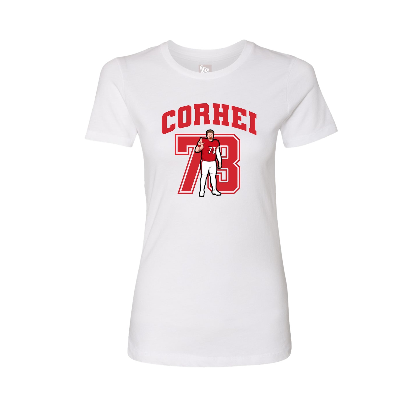 Fitted Women's Tee — Number in White