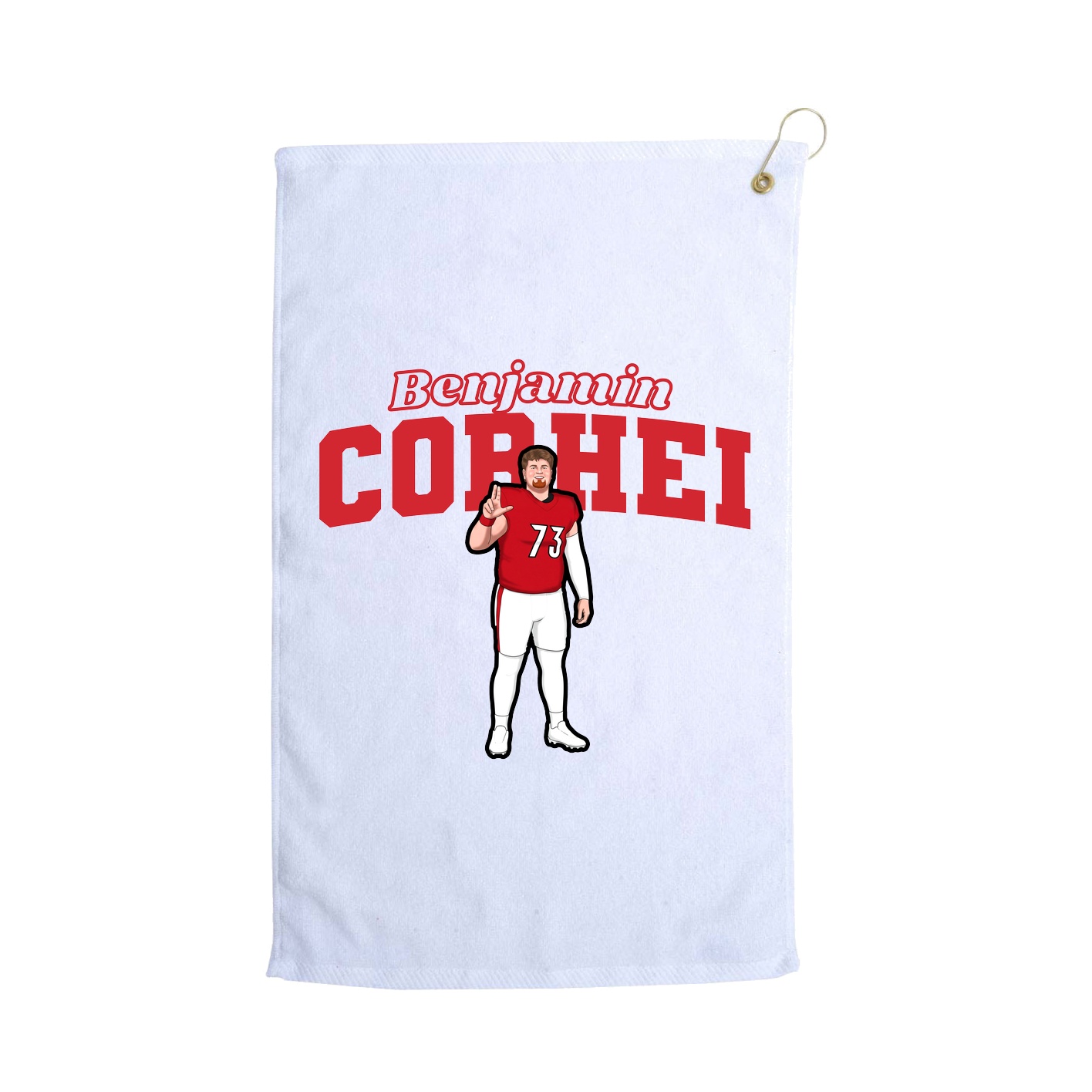 Golf Towel — Name Arch in White