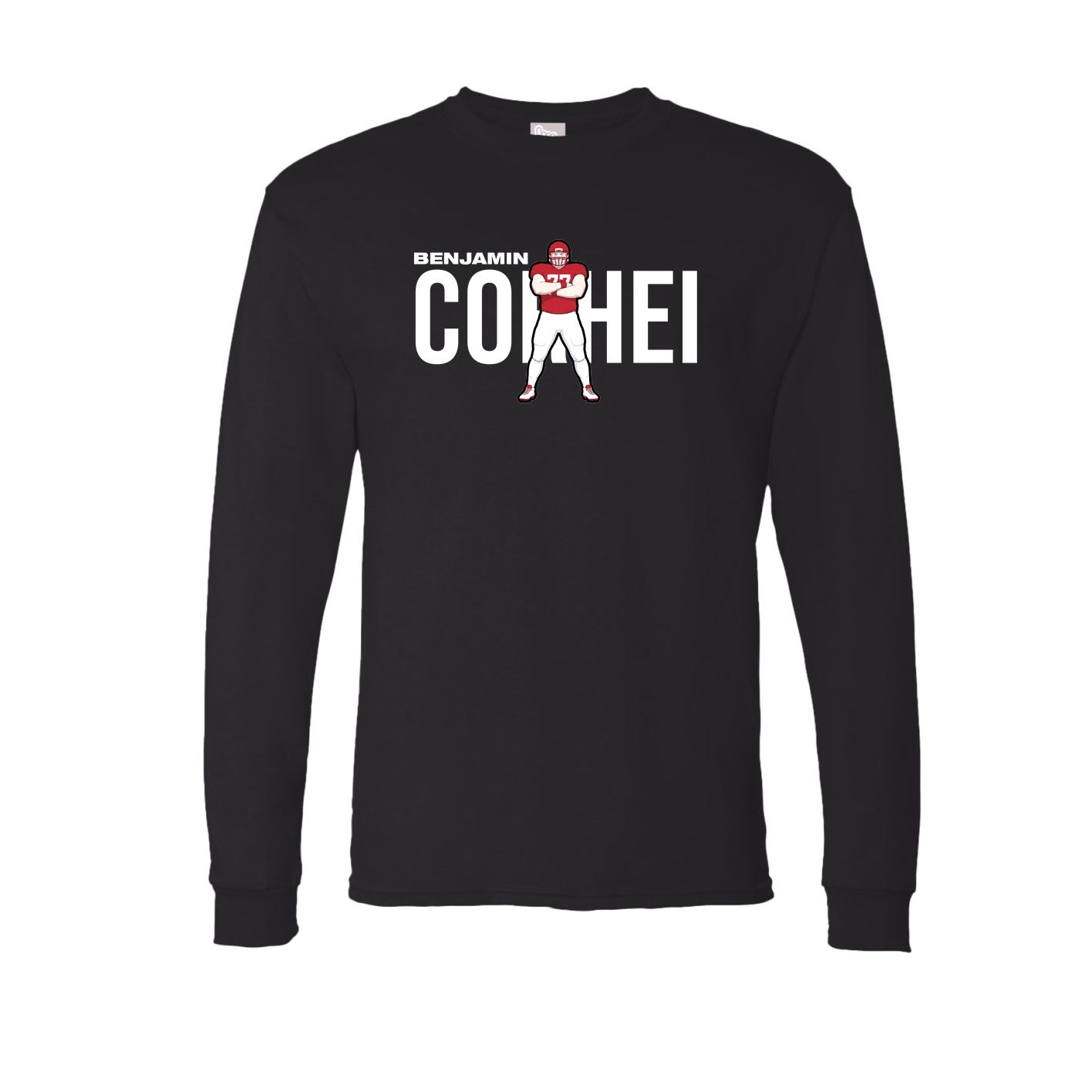 Long Sleeve Tee — Player Name in Black