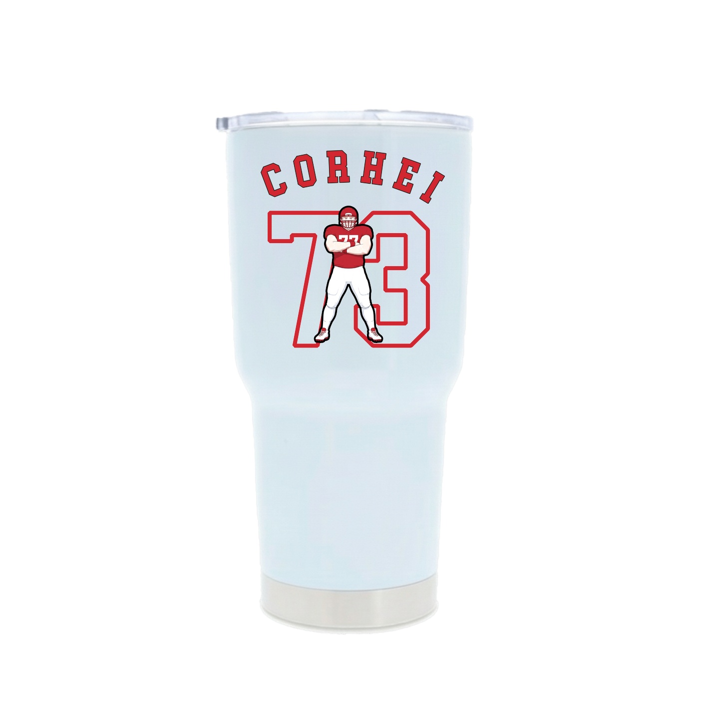 30oz Stainless Steel Tumbler — Shirsey Arch in White