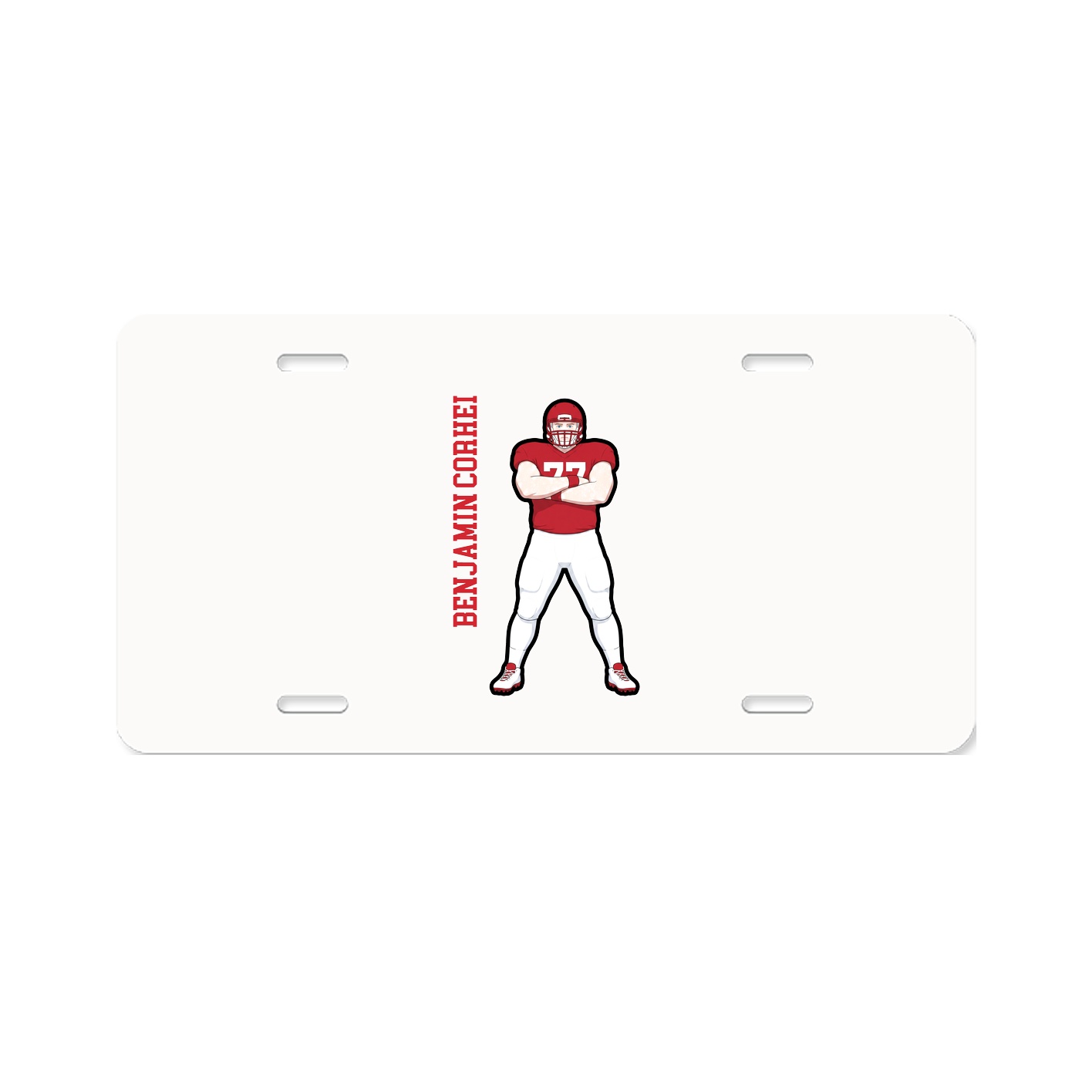 License Plate — Name Vertical in Classic