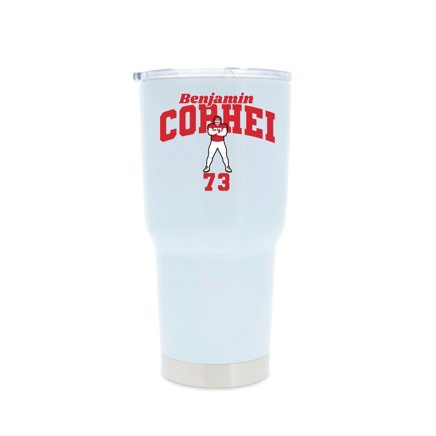 30oz Stainless Steel Tumbler — Signature Arch in White