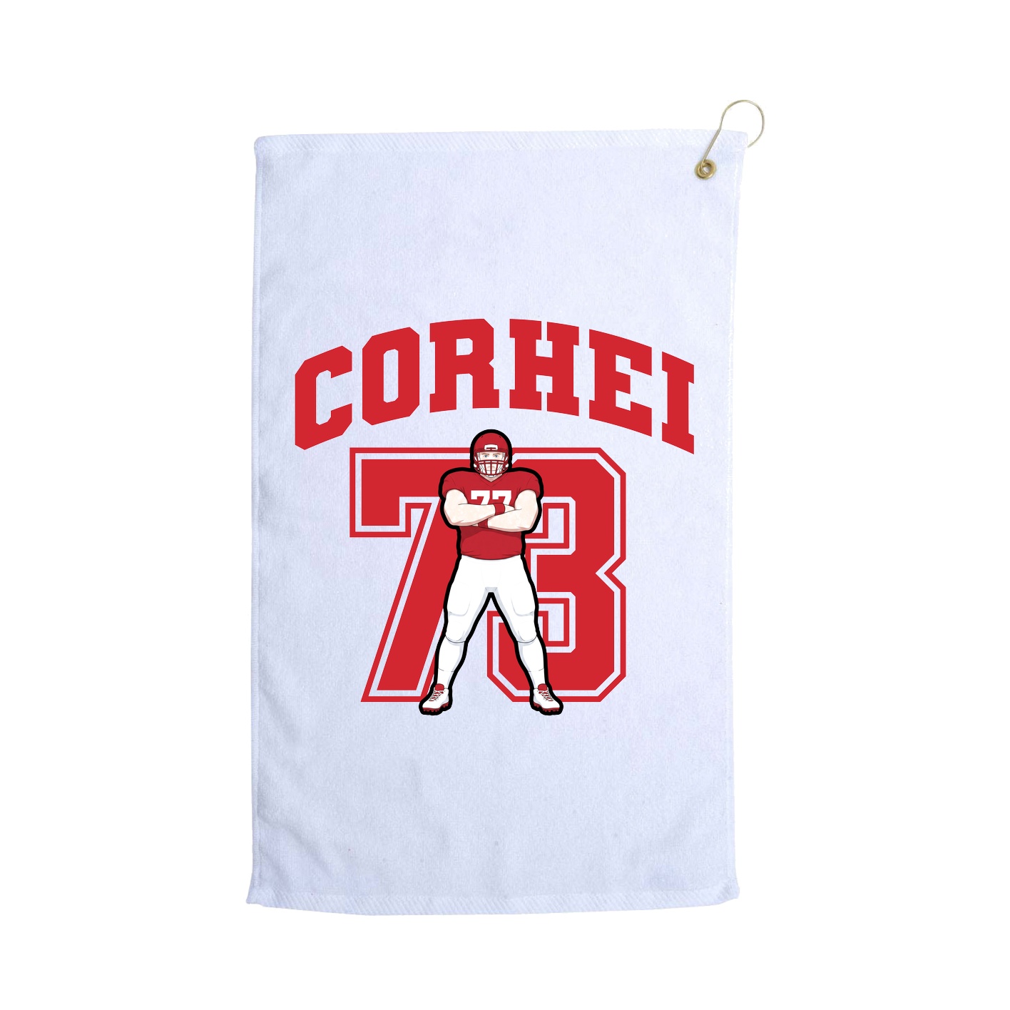 Golf Towel — Number in White