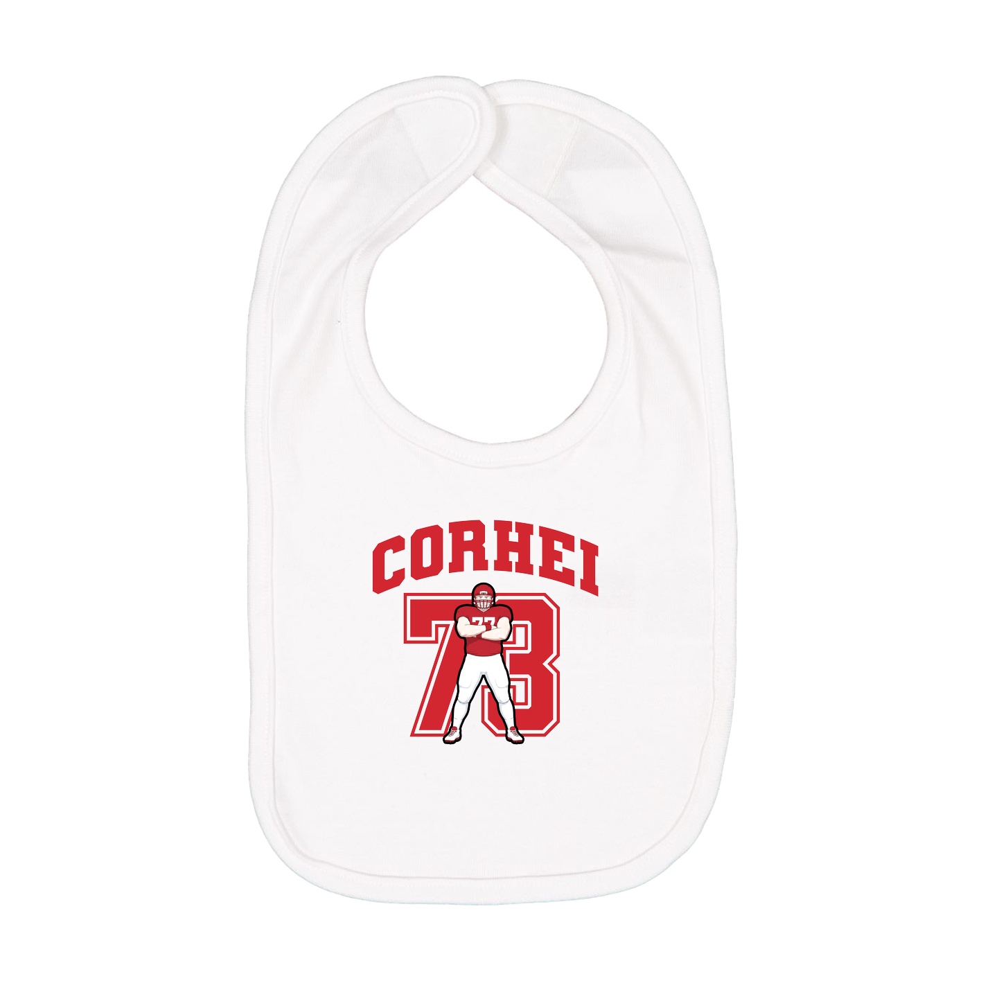 Infant Bib — Number in White