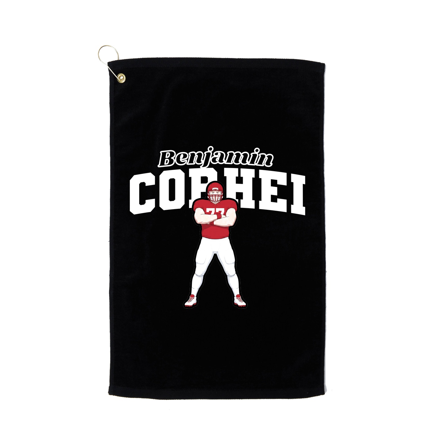 Golf Towel — Name Arch in Black