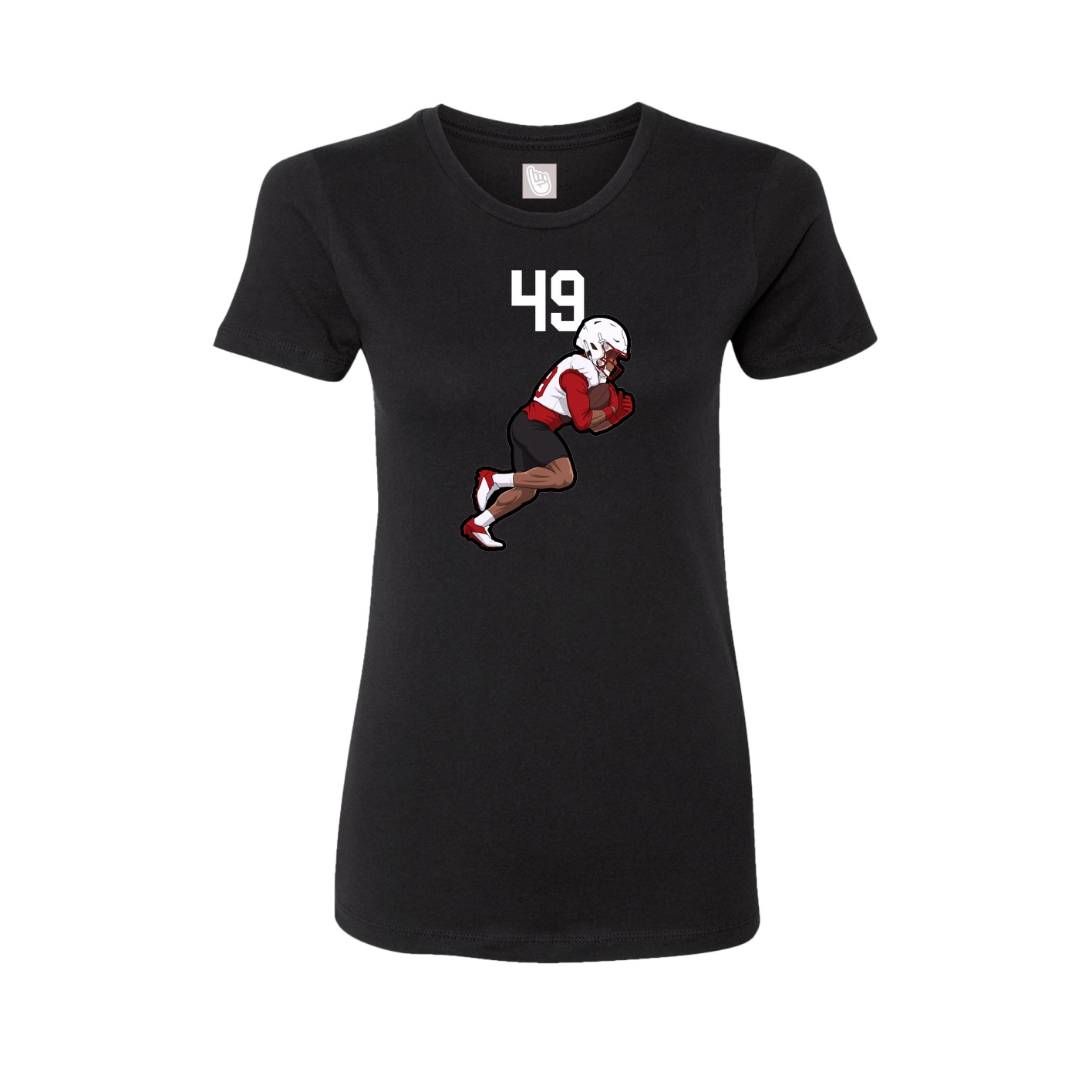 Fitted Women's Tee — Number Top in Black