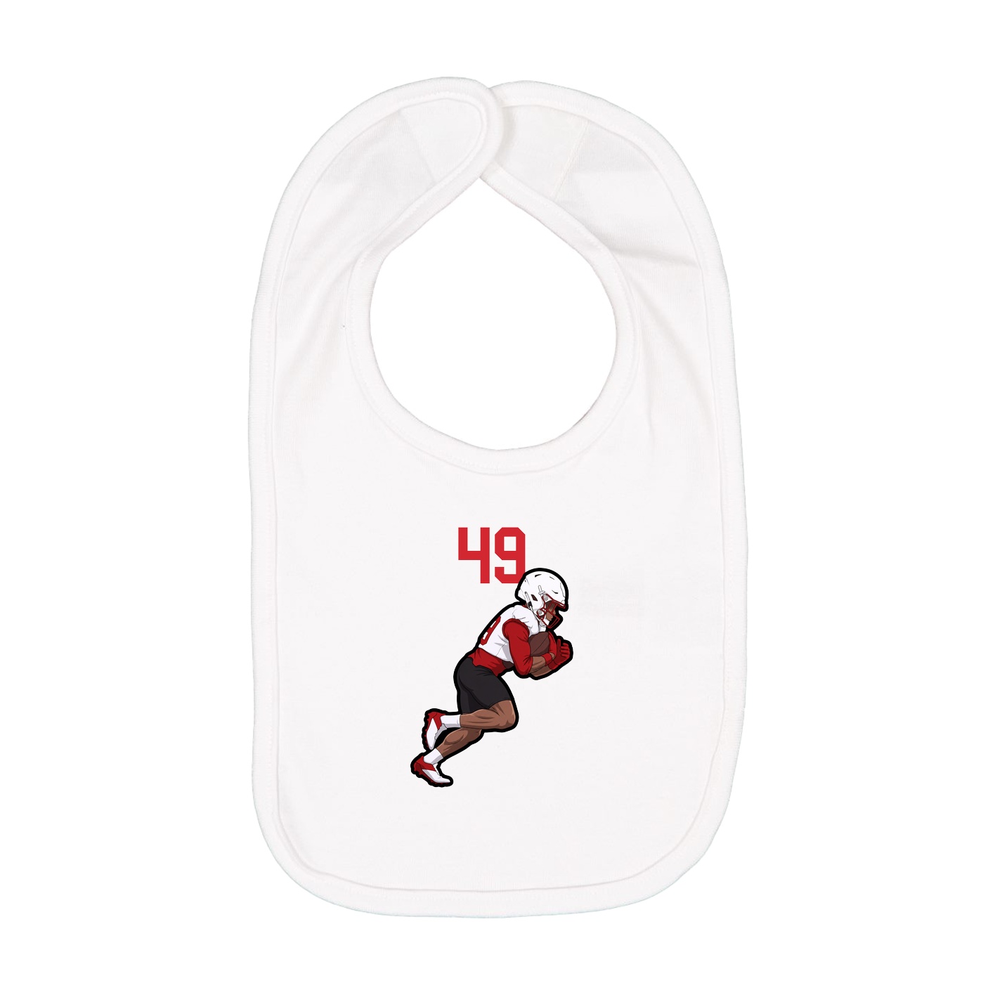 Infant Bib — Number Top in White