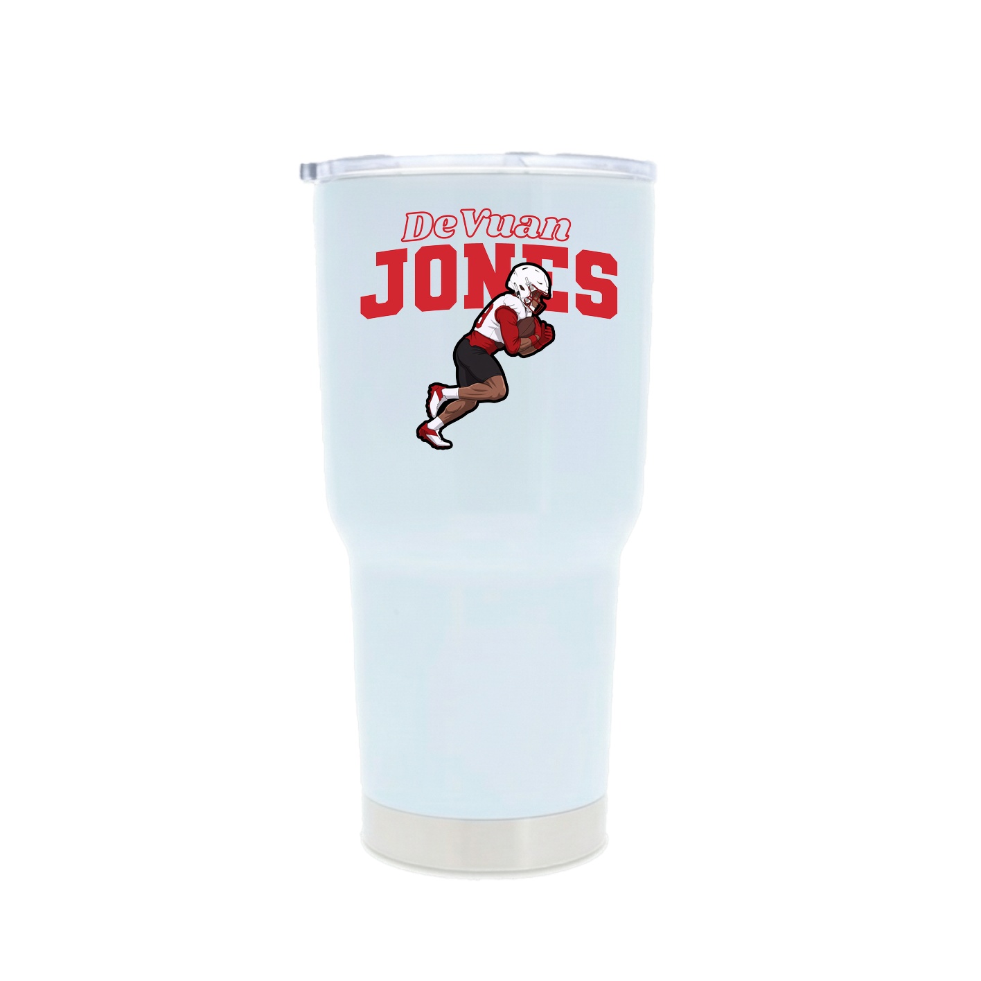 30oz Stainless Steel Tumbler — Name Arch in White