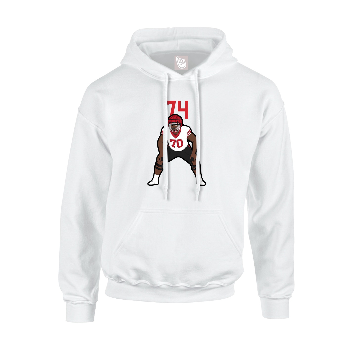 Youth Hoodie — Number Top in White