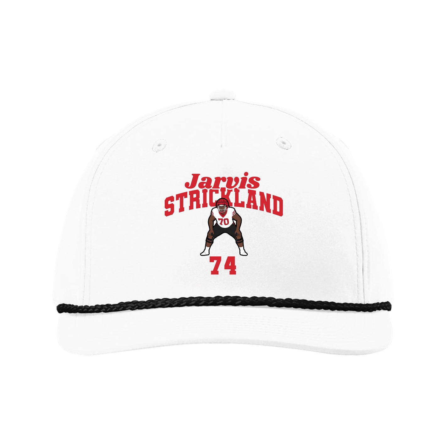 Five-Panel Classic Rope Cap — Signature Arch in White
